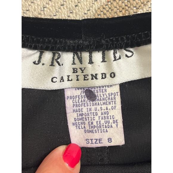 Vintage J.R. Nites by Caliendo velvet high low beaded formal skirt, size 8 - Picture 10 of 13